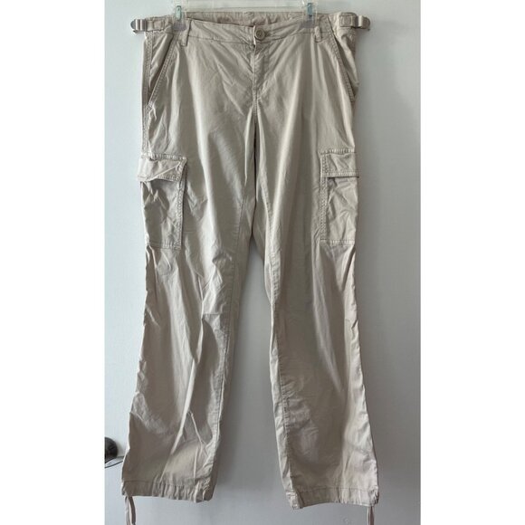 Tory Burch Chino Cargo Pants Khaki Tan Ankle Toe Pockets Cotton Blend Size 30 - Picture 2 of 11